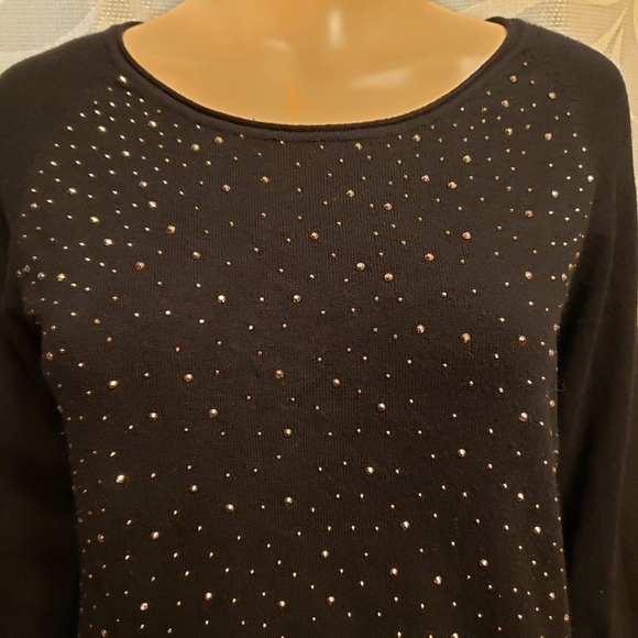 Black Embellished Sweater Size L - Picture 2 of 12